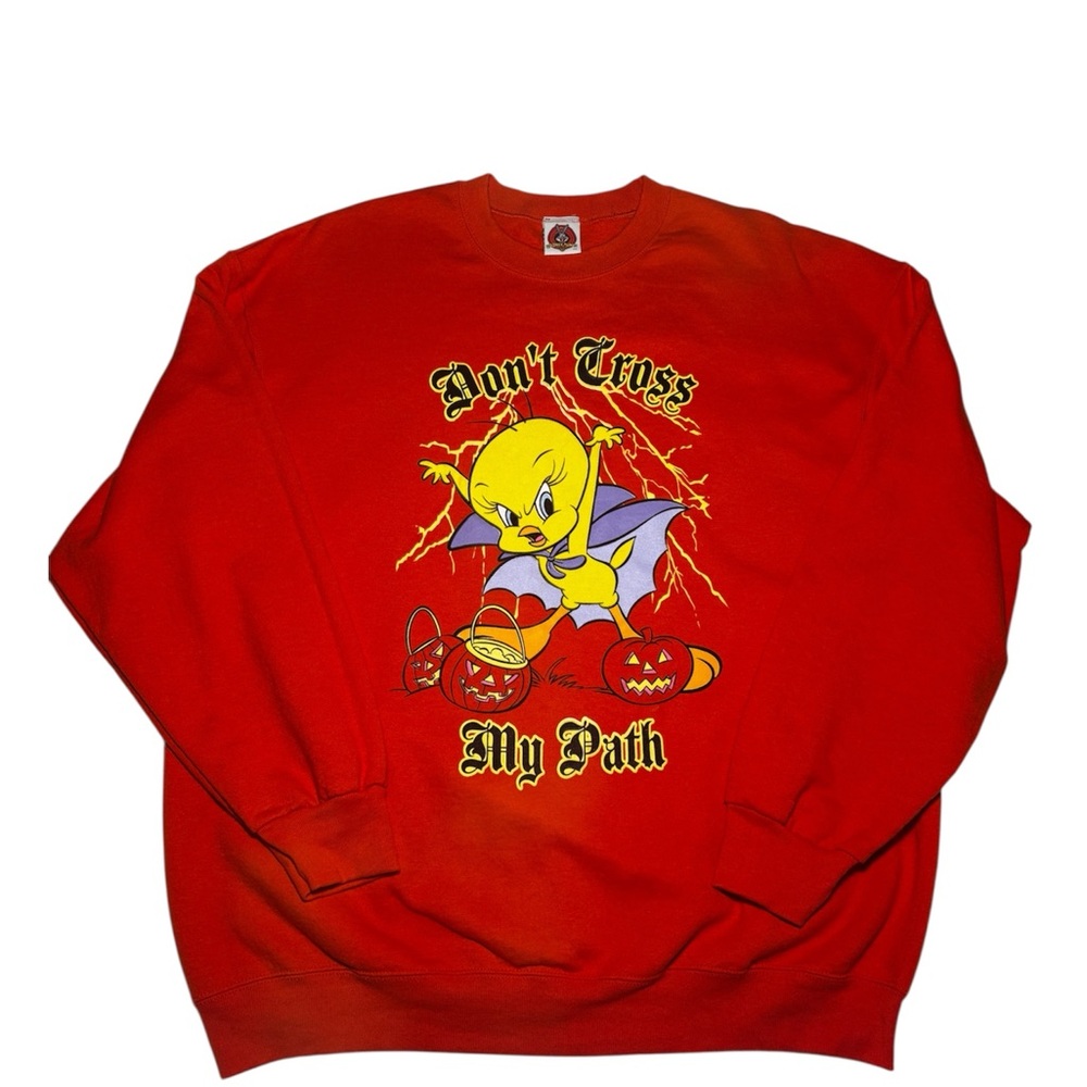 Vintage 90s Looney Tunes Tweety Bird Sweatshirt Women’s Large Halloween Graphic